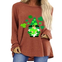 Pfysire Day St. Patrickov ženski majica s dugim rukavima Tunic Tops Green XL
