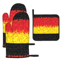Njemačka zastava pećnice, rukavice za stezanje, ne klizanje i toplotne kuhinjske rukavice, mikrovalna
