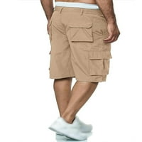 Muški solidni multi džepovi za crtanje elastičnih struka povremenih kratkih hlača