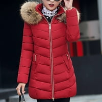 Ženska ženska modna modna modela srednje dužine vitka pamučna jakna velika kosa dolje pamučna jakna