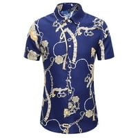 Muška košulja Muški etnički stil Štampanje kratkih rukava Labavi gumb Ležerna majica Bluza Pruy 6xl