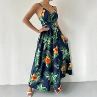Mini haljine za ženske kraljevske bez rukava Ležerne prilike ljetne reznice cvjetne turske haljine Maxi