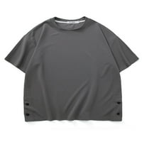 REJLUN MEN T majice Solidna boja Ljetni vrhovi bluza za vrat Bluza Baggy Basic Tee Modna plaža Majica