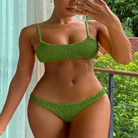 Za žene CAMI je umrli bikini gornji i dno duboko zeleni s