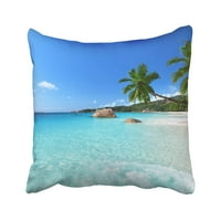 Plava Palm Anse Lazio Plaža na Islandsu Praslin Otok Seychelles White Tropic Tree Ocean Morski jastučni