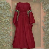 Ženska vintage keltska podne duljine renesansne gotičke haljine