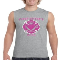 Arti - Muška grafička majica bez rukava, do muškaraca veličine 3xl - supruga vatrogasaca