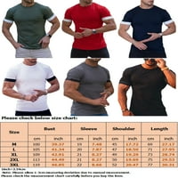 Glonme Men Plain Casual Basic Tee Fitness Work Bluza Solid Boja za odmor Ljeto The Majice