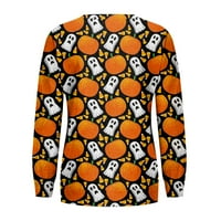 Feternal ženska ležerna modna Halloween Print s dugih rukava O-izrez TOP bluza