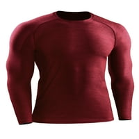 Mišić bodybuilding suho-fit kompresijska košulja za muškarce vlagu Wicking majica s dugim rukavima na