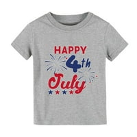Rovga majica za djevojčice vrhovi dan neovisnosti sretni četvrti srpanj crtani ispis majica kratkih