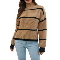 Ženski džemper ženska casual moda čvrsta boja dugih rukava kornjača rucked pulover bluza vrhovi
