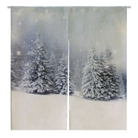 Božićni snježni jelk drveća prozor zavjesa za zavjese poklopca poklopca za sjedenje zavjese