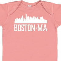 Inktastični Boston Massachussetts Skyline Daft Baby Boy ili Baby Girl BodySuit
