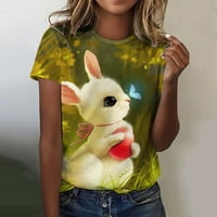 Plus size za žene Trendna majica i majica Žene Žene Ležerne prilike TOP Usched Bunny Ispiši labav okrugli