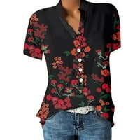 Bicoasu ženski vrhovi ženski V-izrez kratki rukav ležerne majice na vrhu majice na vrhu ljetnih košulja