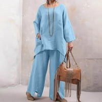 Bluze za žene Dressy Ležerne modne postavljene ženske proljetne i dugih rukava okrugli vrat pamuk i