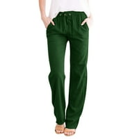 Capri pantalone za žene Ležerne prilike sa sobnim bojama labavi džepovi Elastične pojaseve sa kantama