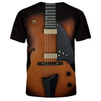 Labakihah Muške majice Muška fashon gitara 3D tiskana majica Cool Ljeto kratkih rukava Tees Thees muške