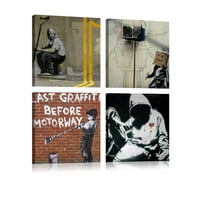 TiptophOMedeCor Stretched Canvas Street Art - BankSy sastav grafiti - rastegnuti i uokvireni spremni
