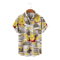 Muške i dječake havajske majice Winnie The Pooh je ispisala opušteno-fit casual majica s kratkim rukavima
