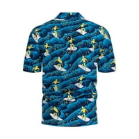 Havajska majica za muškarce Cleariance Muška havajska ispis rever kratkih rukava pokloni za muškarce
