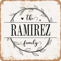 Metalni znak - porodica Ramirez - Vintage Rusty izgled