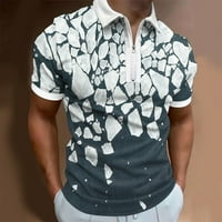 Wozhidase Polo majice za muškarce Ljeto Digital 3D postera za odmor Lapel sa patentnim zatvaračem kratkih
