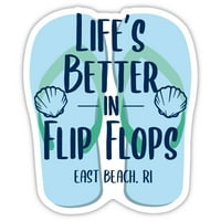 Istočna plaža Rhode Island Souvenir Vinil naljepnica za naljepnicu Flip Flop dizajn