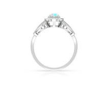Etiopska opalska izjava zaručni prsten za žene sa dijamantima, srebrnim srebrom, SAD 11.00