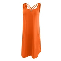 Ženske haljine Preppy Style Halter bez rukava od rukava 5xl narandžasta