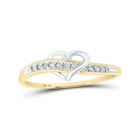 10k žuto zlato dijamantski srčani prsten CTTW