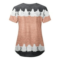 Mveomtd casual bluza za žene modni gradijentni ispis kratkih rukava V izrez za odmor za odmor bluza