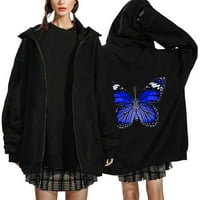 Ženske jakne Jesen i zimska čvrsta boja Modni veliki dugi rukav gotski zip čipka sa džepovima