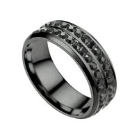 Modni titanijum čelik Dvostruki dijamantni prsten Korejski stil modni dijamantni par od nehrđajućeg čelika