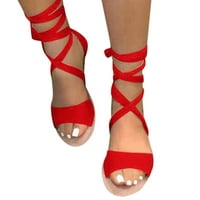 Ženske sandale Leisure Rimljeni stil Sthell Ljeto Nelični poprečni trake Ravna plaža Otvori nožni prste