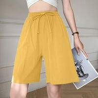 Honeeladyy Shorts za žene Ženske ljetne pamučne konopce široke noge hlače labave prozračne sa džepom