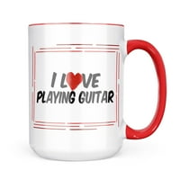 Neonblond I Love Igranje gitare Poklon za ljubitelje čaja za kavu