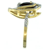 14k žuto zlato prirodni gornji prsten ovalni 12x dijamantski akcenti, veličine 6