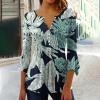 Ženska ležerna trubača odštampana na dugmetuje bazični rušeni korzet tunični vrhovi nabori nagnutih majica Bluze Comfy stil odijela