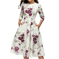 Žene ELEGENT A-line Vintage štampanje Vestidos haljina Hot6SL4486603