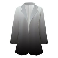 Puntoco Plus Veličina zazor, ženska poslovna odjeća učvršćeni čvrsti ubod u boji Ispisan kaput s dugim
