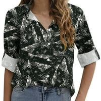 Ženski vrhovi udobne majice za žene za žene labave v vrat bluze Ležerne prilike zakupljene vrhove sa