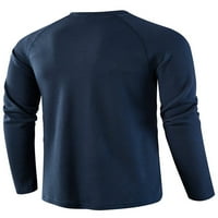 Paille muns bluza dugih rukava majica Henleyct majice Ležerne prilike za odmor Plavi s