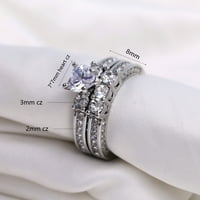 Podudarni prsten Par prstenovi bijeli pozlaćeni 1ct CZ Ženski vjenčani prsten ženski prsten