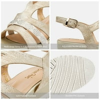 Pairs Ženska moda otvorena nožni prstom Sandale sandale Slingback platform cipele Karely-Light Gold
