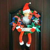 Linyer Xmas Viseći vijenci Funny Santa Claus uzorak Garland Dekoracija zanata Knocker Akuner za odmor Ornament za odmor