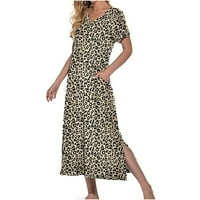 Ljetne haljine za žene Ženski kratki rukav V-izrez Soft Loungewear Ležerne prilike za spavanje s džepovima