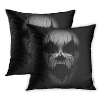 Ghost Scary Face Creepy Demon Evil Tamna jastuk za jastuk, skup od 2