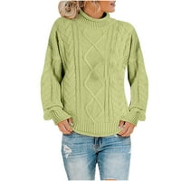 Dezed Žene Ležerne prilike Soild dugih rukava debeli pleteni pulover Turtleneck džemper